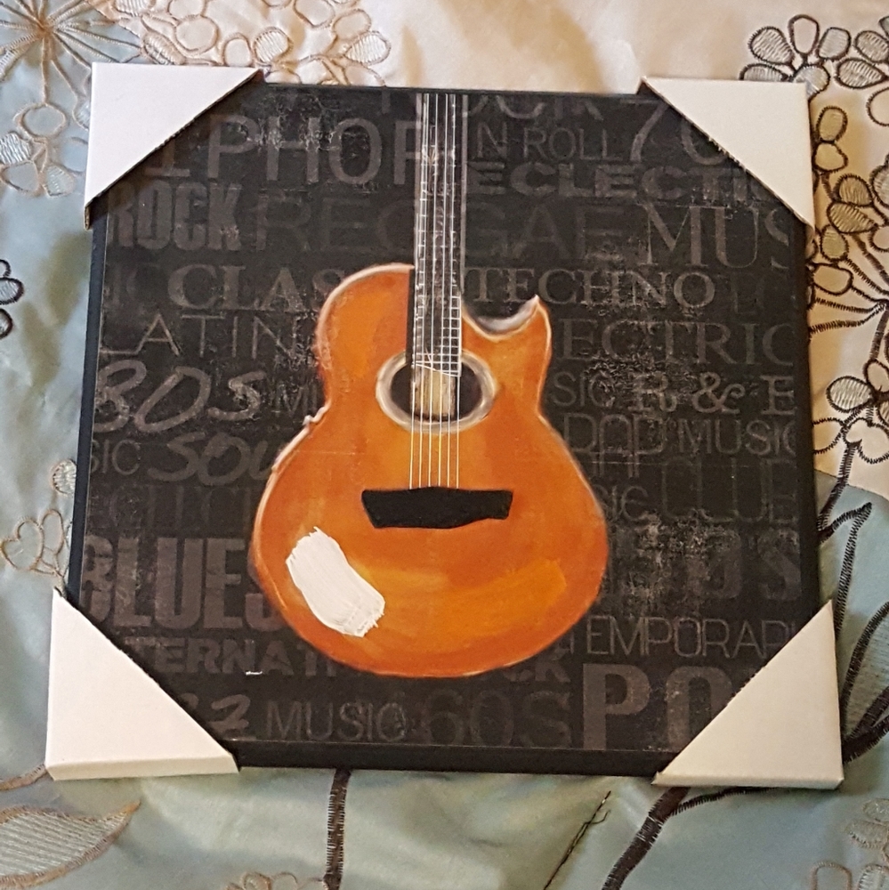 🎉3/$20 NWT Small Guitar Music Wall Art